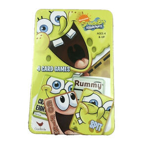 SPONGEBOB SQUAREPANTS 4 Card Games w Tin UNOPENED RUMMY GO FISH-Vintage